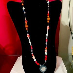 Hand crafted necklace with name tag holder for nurses or anyone wears a badge